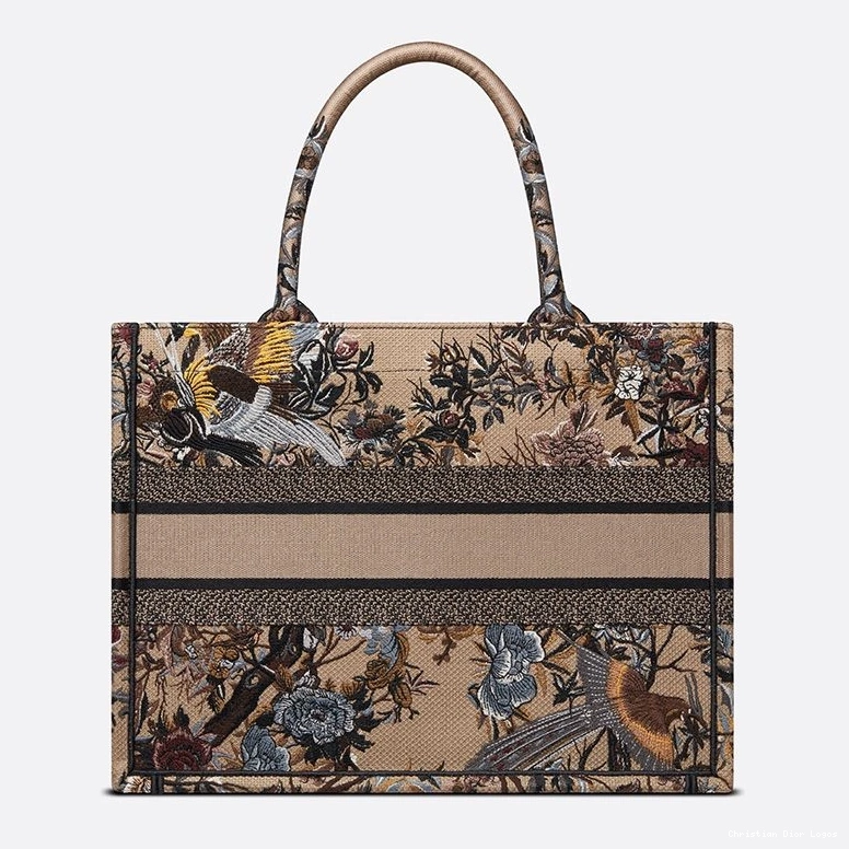 Cheap Jardin Book Canvas Dior Tote Beige Motif d'Hiver 0708 Luxury